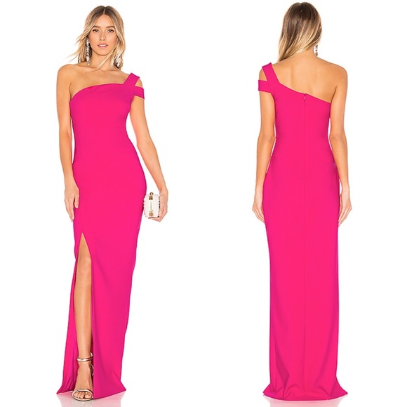 Likely Dresses & Skirts - NEW Likely Maxson Fuchsia Pink One Shoulder Gown